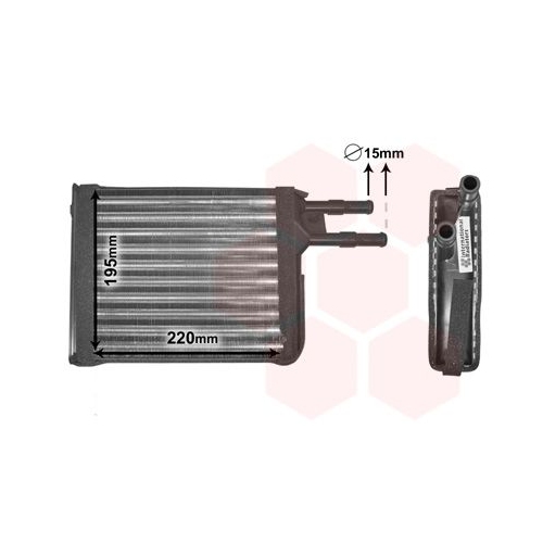 W&auml;rmetauscher, Innenraumheizung VAN WEZEL 09006128 f&uuml;r CITRO&Euml;N FIAT, links