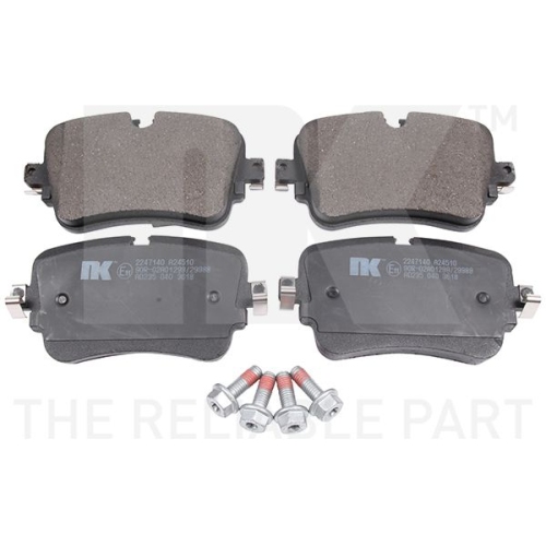 Bremsbelagsatz, Scheibenbremse NK 2247140 f&uuml;r AUDI VW, Hinterachse