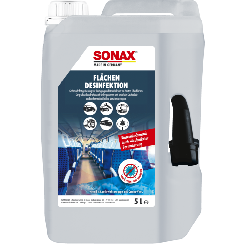 SONAX Fl&auml;chendesinfektion Reinigung Desinfektion harte Oberfl&auml;chen materialschonend 1x5l