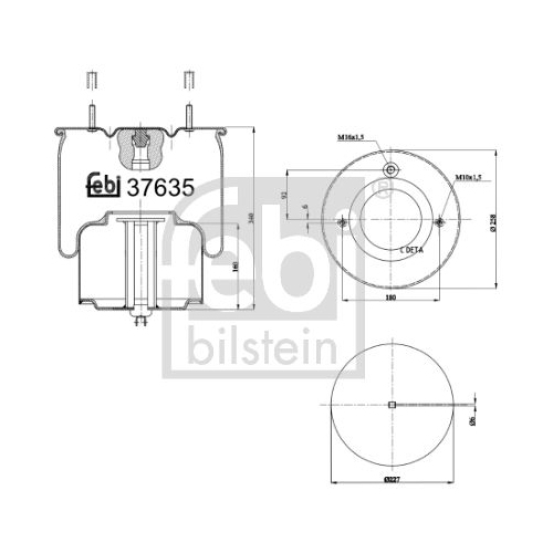 Febi Bilstein 37635 Luftfederbalg mit Stahlkolben , 1 St&uuml;ck