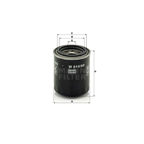 &Ouml;lfilter MANN-FILTER W 814/80 f&uuml;r DAIHATSU FORD ISUZU MITSUBISHI OPEL ROVER GEHL