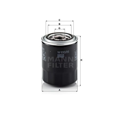 &Ouml;lfilter MANN-FILTER W 930/26 f&uuml;r HYUNDAI KIA