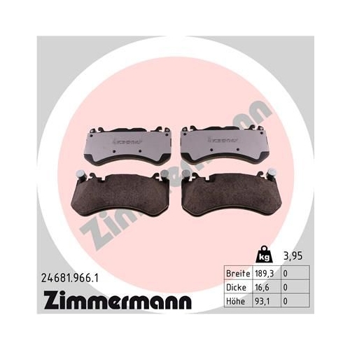 Bremsbelagsatz, Scheibenbremse ZIMMERMANN 24681.966.1 rd:z f&uuml;r MERCEDES-BENZ