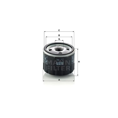 &Ouml;lfilter MANN-FILTER W 77 f&uuml;r CITRO&Euml;N FIAT FORD PEUGEOT RENAULT VOLVO AGRIA HAKO