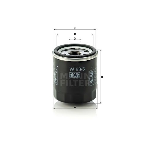 &Ouml;lfilter MANN-FILTER W 68/3 f&uuml;r CITRO&Euml;N DAIHATSU FORD PEUGEOT TOYOTA JOHN DEERE