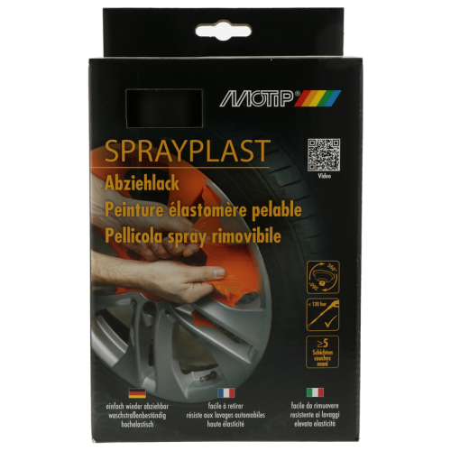 Motip Sprayplast-Set schwarzmatt Felgenfolie 2x 400 ml Spr&uuml;hfolie 396588