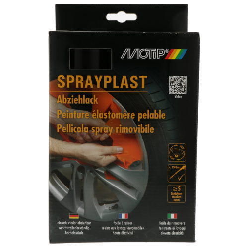 Motip Sprayplast-Set schwarz seidenglanz Felgenfolie 2x 400 ml Spr&uuml;hfolie 396595