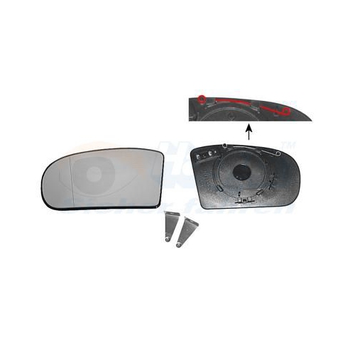 Spiegelglas, Au&szlig;enspiegel VAN WEZEL 3032837 * HAGUS * f&uuml;r MERCEDES-BENZ, links
