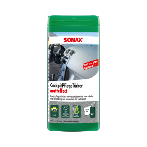 SONAX 04158410 Cockpitpfleget&uuml;cher Matteffect Box 1x25 St&uuml;ck