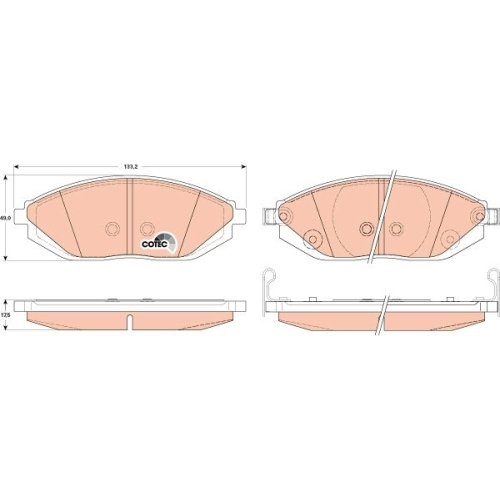 Bremsbelagsatz, Scheibenbremse TRW GDB4606 COTEC f&uuml;r CHEVROLET, Vorderachse