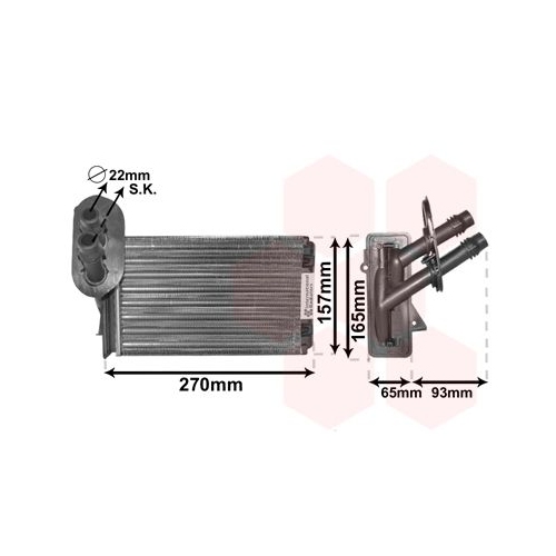 W&auml;rmetauscher, Innenraumheizung VAN WEZEL 58006173 f&uuml;r VW