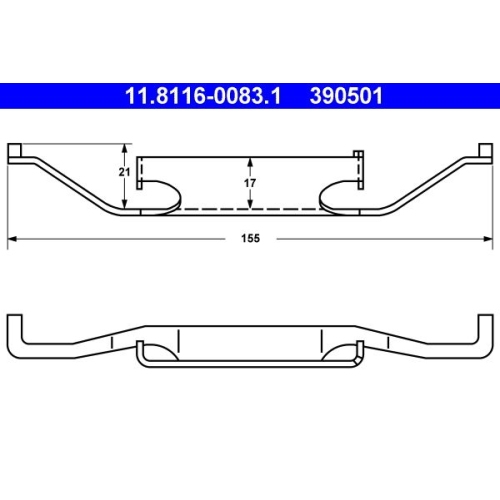 Feder, Bremssattel ATE 11.8116-0083.1 f&uuml;r BMW, Vorderachse