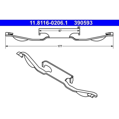 Feder, Bremssattel ATE 11.8116-0206.1 f&uuml;r BMW FORD VOLVO LAND ROVER, Hinterachse