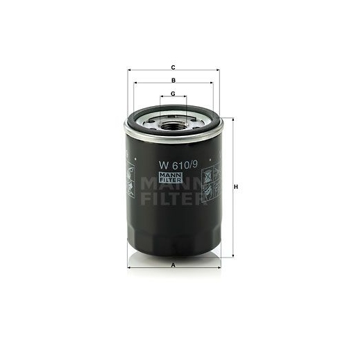 &Ouml;lfilter MANN-FILTER W 610/9 f&uuml;r TOYOTA PERKINS JOHN DEERE