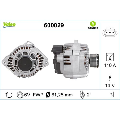 Generator VALEO 600029 NEW ORIGINAL PART f&uuml;r HYUNDAI KIA HYUNDAI (BEIJING)