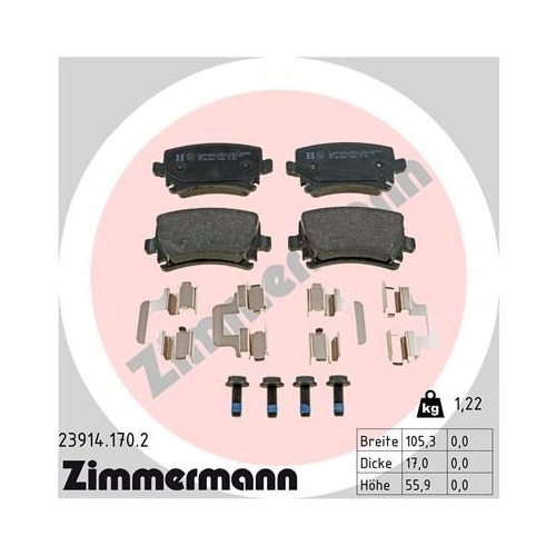 Bremsbelagsatz, Scheibenbremse ZIMMERMANN 23914.170.2 f&uuml;r AUDI VW VAG VW (FAW)