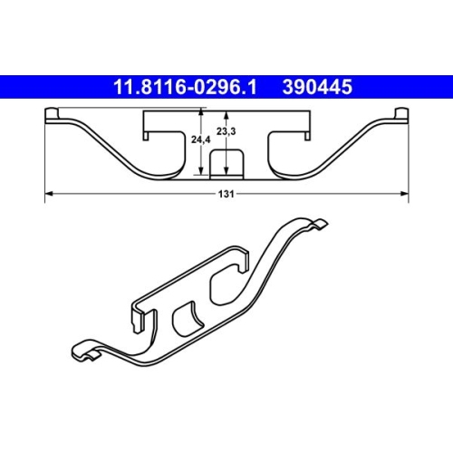 Feder, Bremssattel ATE 11.8116-0296.1 f&uuml;r BMW LAND ROVER, Hinterachse