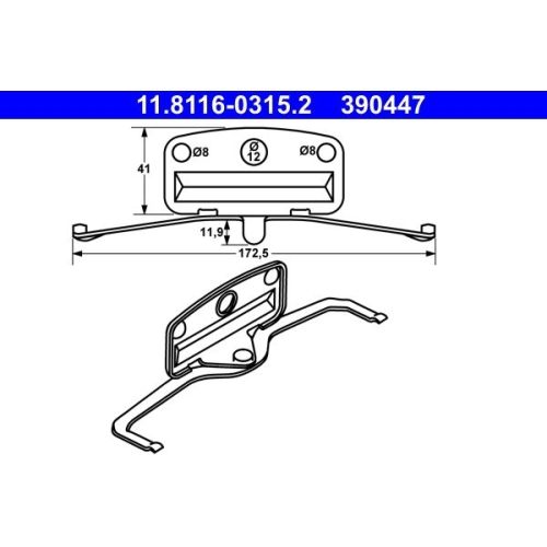Feder, Bremssattel ATE 11.8116-0315.2 f&uuml;r BMW, Vorderachse