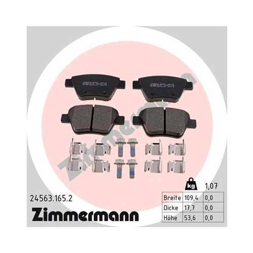 Bremsbelagsatz, Scheibenbremse ZIMMERMANN 24563.165.2 f&uuml;r VAG VW (FAW)