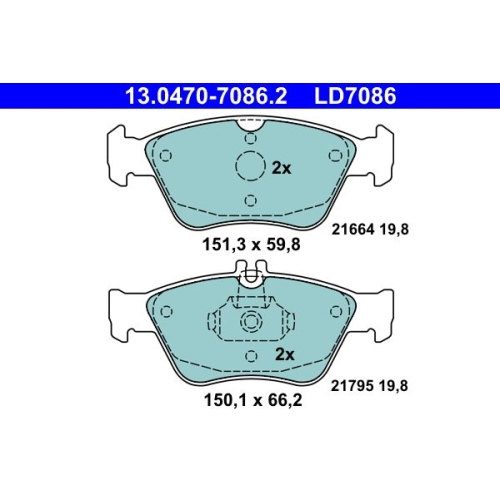 Bremsbelagsatz, Scheibenbremse ATE 13.0470-7086.2 ATE Ceramic f&uuml;r MERCEDES-BENZ