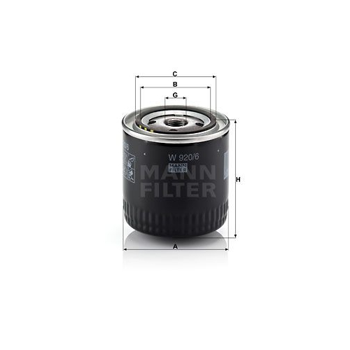 &Ouml;lfilter MANN-FILTER W 920/6 f&uuml;r CHRYSLER MITSUBISHI PIAGGIO MOTORCYCLES