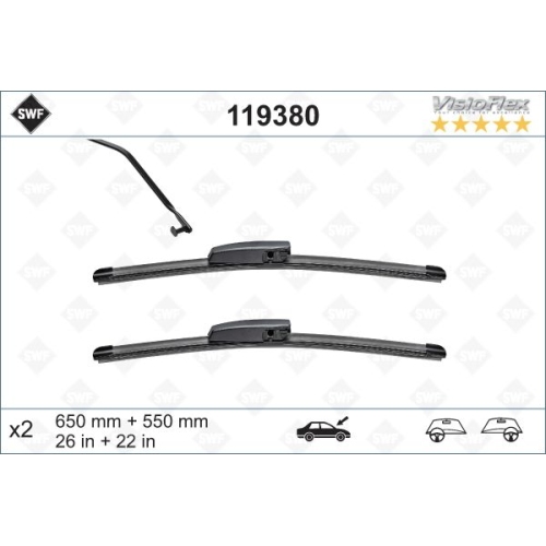 Wischblatt SWF 119380 ORIGINAL VISIOFLEX SET f&uuml;r RENAULT, vorne
