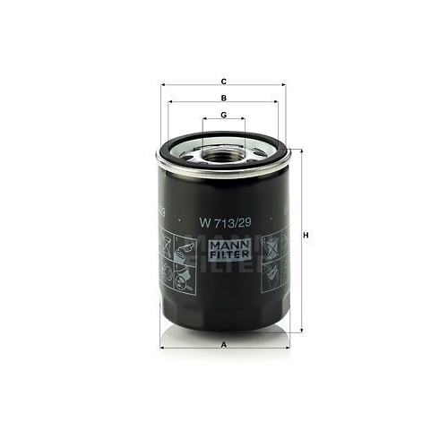 &Ouml;lfilter MANN-FILTER W 713/29 f&uuml;r JAGUAR LAND ROVER