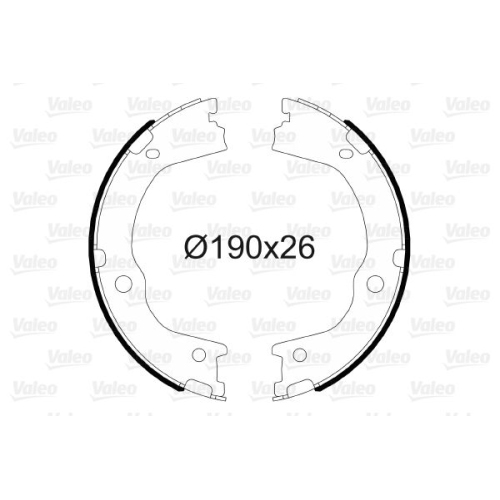 Bremsbackensatz, Feststellbremse VALEO 564174 f&uuml;r HYUNDAI KIA, Hinterachse