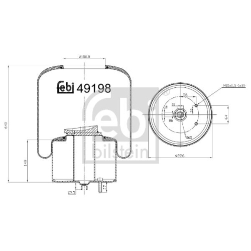 Febi Bilstein 49198 Luftfederbalg mit Stahlkolben , 1 St&uuml;ck