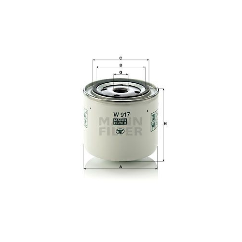 Filter, Arbeitshydraulik MANN-FILTER W 917 f&uuml;r FORD OPEL VAUXHALL VOLVO KOMATSU