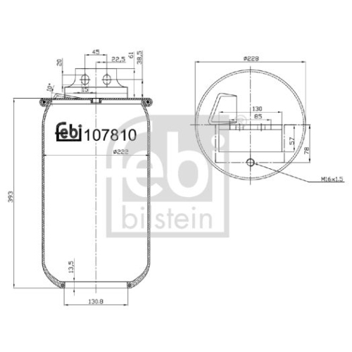 Febi Bilstein 107810 Luftfederbalg ohne Kolben, 1 St&uuml;ck
