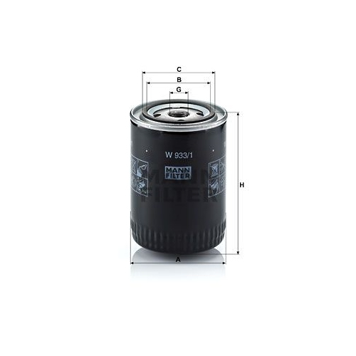 &Ouml;lfilter MANN-FILTER W 933/1 f&uuml;r FORD NISSAN KOMATSU