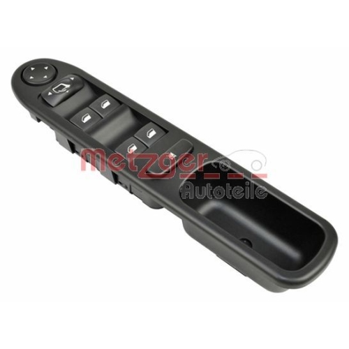 Schalter, Fensterheber METZGER 0916409 f&uuml;r CITRO&Euml;N/PEUGEOT, fahrerseitig, vorne