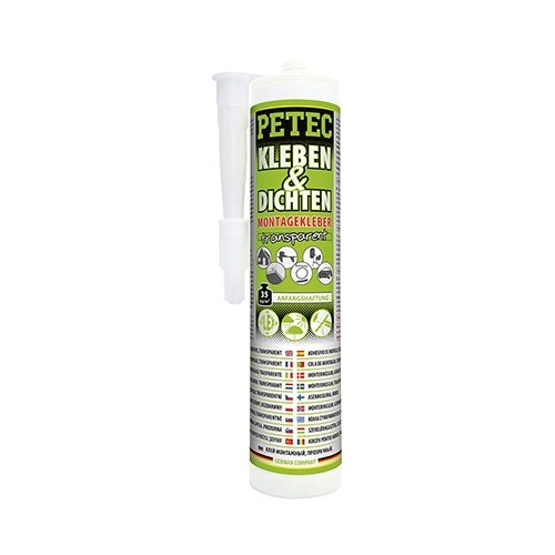 Glas-Metall-Klebstoff PETEC 94929 KLEBEN & DICHTEN MONTAGEKLEBER, TRANSPARENT 290ml