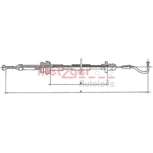 Gaszug METZGER 11.087 COFLE f&uuml;r VW