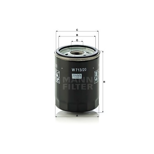 &Ouml;lfilter MANN-FILTER W 713/20 f&uuml;r PORSCHE