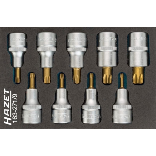 Steckschl&uuml;sselsatz HAZET 163-271/9 TORX&reg;, Safety-Insert-System