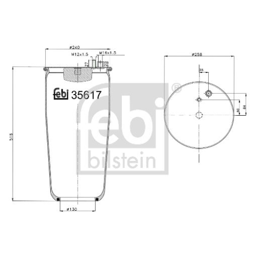 Febi Bilstein 35617 Luftfederbalg ohne Kolben , 1 St&uuml;ck