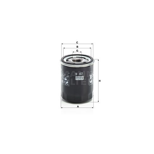 &Ouml;lfilter MANN-FILTER W 67 f&uuml;r MERCEDES-BENZ MITSUBISHI SMART