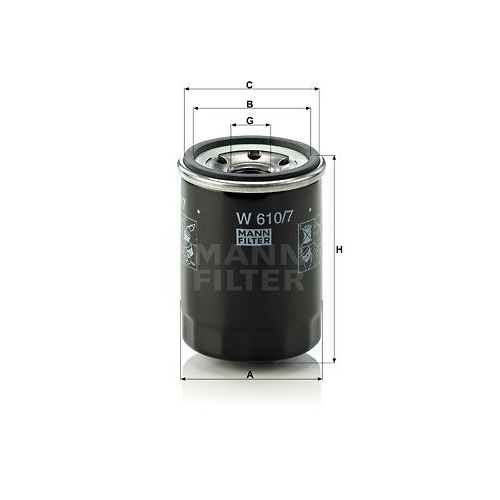 &Ouml;lfilter MANN-FILTER W 610/7 f&uuml;r HYUNDAI