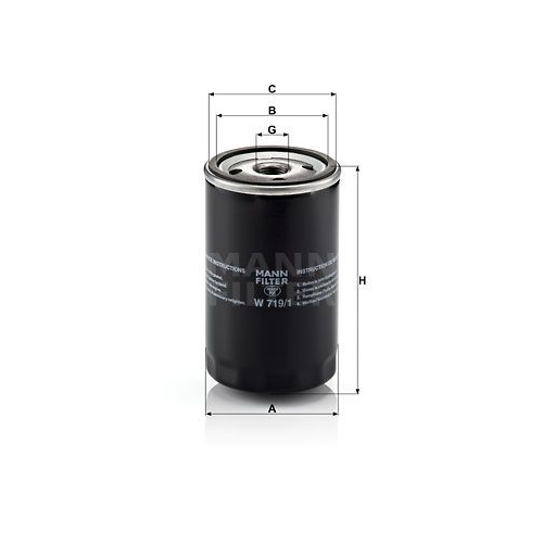Filter, Kurbelgeh&auml;useentl&uuml;ftung MANN-FILTER W 719/1 f&uuml;r CITRO&Euml;N FORD OPEL