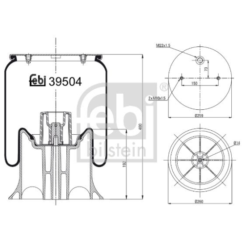 Febi Bilstein 39504 Luftfederbalg mit Kunststoffkolben , 1 St&uuml;ck