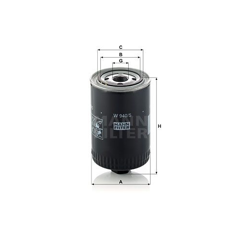 Filter, Arbeitshydraulik MANN-FILTER W 940/5 f&uuml;r DAF FIAT FORD HANOMAG HENSCHEL