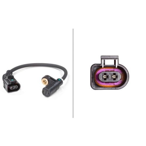Sensor, Raddrehzahl HELLA 6PU 009 106-741 f&uuml;r AUDI SKODA VW, Hinterachse, links
