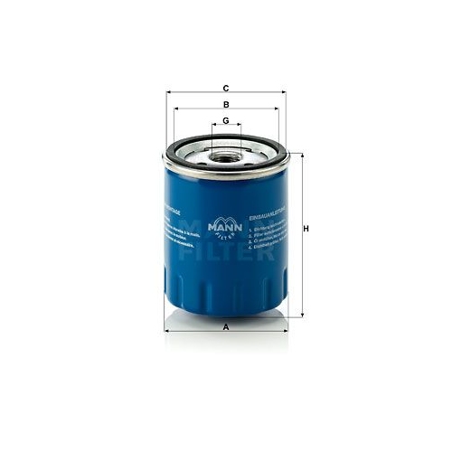 &Ouml;lfilter MANN-FILTER W 712/15 f&uuml;r CITRO&Euml;N FORD ISUZU RENAULT TOYOTA JOHN DEERE