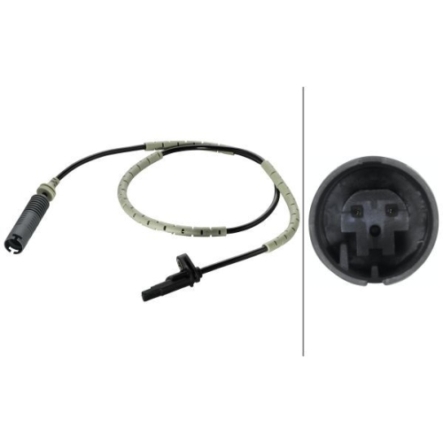 Sensor, Raddrehzahl HELLA 6PU 009 106-921 f&uuml;r BMW, Hinterachse, links, rechts