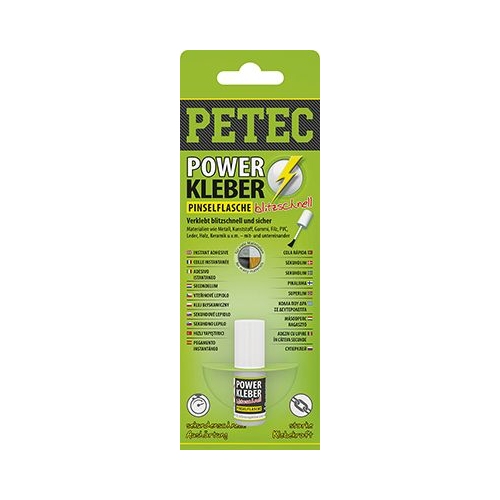 Klebstoff, Kunststoffreparatur PETEC 93404 POWER KLEBER PINSELFLASCHE