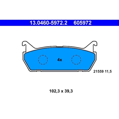 Bremsbelagsatz, Scheibenbremse ATE 13.0460-5972.2 f&uuml;r DAIHATSU MAZDA SUZUKI