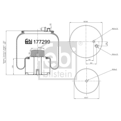 Federbalg, Luftfederung FEBI BILSTEIN 177299 f&uuml;r MAN
