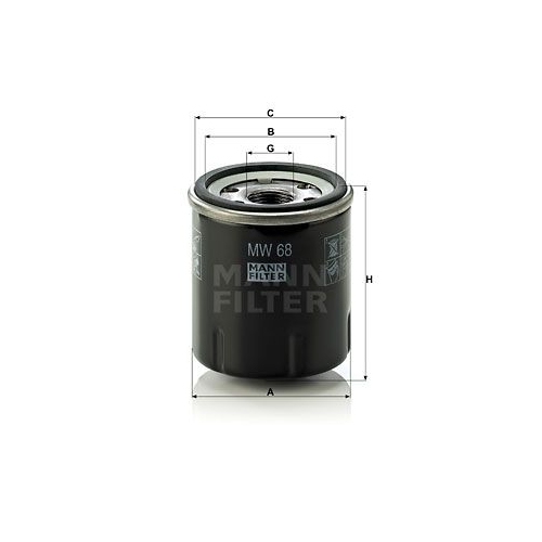 &Ouml;lfilter MANN-FILTER MW 68 f&uuml;r KAWASAKI MOTORCYCLES